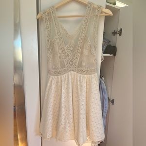Free people, size 2, mini dress, ivory, new without tags